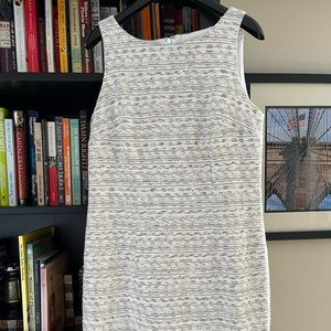 Ann Taylor brand NEW w TAGS black/white/tan/gold tweed sheath dress. Size 4P